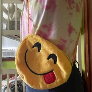 cute small fuzzy emoji purse